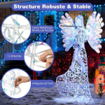 Valgustatud 3D-inglikaunistus, 250 LED-valgustit, 95 &times; 32 &times; 158 cm