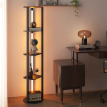 Riiulitega p&otilde;randalamp, 4 riiulit, 4 LED-riba, 35 &times; 163 &times; 30 cm