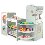 Puidust m&auml;nguline toidupoe komplekt, 30 eset, 95 &times; 83 &times; 61 cm