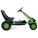 Laste pedaaliga kart 98x59x61cm, musta/rohelise v&auml;rvi