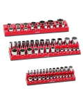 Magnetiline padrunv&otilde;tmehoidik, 3 tk, 1/4", 3/8", 1/2" SAE, punane