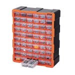 V&auml;ikeste detailide hoiukapp VEVOR MJ10505, 60 sahtlit, Must/oranž, 39 &times; 50 &times; 18 cm
