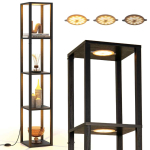 Riiulitega p&otilde;randalamp, 4 astet, 4 LED-valgustit, Must, 29 &times; 165 &times; 29 cm