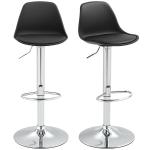 Komplekt 2 baaritoolist Homcom 41x41x104cm, must/hall v&auml;rv