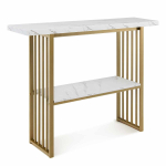 Konsolilaud 120x29,5x92,5cm, valge/kuldne v&auml;rv