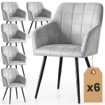 S&ouml;&ouml;gitoa toolid LUXANO, 6 tk, halli/musta v&auml;rvi, 54 &times; 82 &times; 58 cm