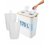 Pudelite sorteerimiskonteiner Relaxdays, 2 sektsiooni, 170 l, Valge, 57 &times; 80 &times; 37 cm