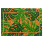 Neslystantis kilimėlis i&scaron; kokoso pluo&scaron;to su botaniniais motyvais, 60x40 cm, rudas