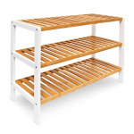 Esikupink Relaxdays, 3 riiulit, Pruun/valge, 70 &times; 54,5 &times; 24,5 cm