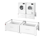 Pesumasina alus VEVOR S06-2, 2 tk sahtlitega, Valge, 1290 &times; 550 &times; 310 mm