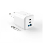 Laadija Fixed Mini 2x USB-C and USB GaN Charger 65W, 2 USB-C- ja 1 USB-pistik