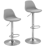 Komplekt 2 Homcom baari tooli 41x41x104cm, helehall/h&otilde;bedane v&auml;rv