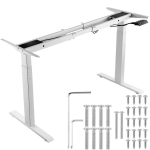 Elektriliselt reguleeritav lauaraam, 70&ndash;117x110&ndash;178 cm, valge