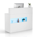 Vastuv&otilde;tulaud valge, 2 sahtliga, LED-valgustusega, pistikupesadega, 119x45x99 cm
