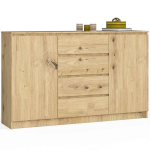 Kummut K160, 2 ust ja 4 sahtlit, tammepuidu v&auml;rvi, 160 &times; 99 &times; 40 cm