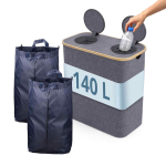 Pudelite sorteerimiskonteiner Relaxdays, 2 sektsiooni, 140 l, Hall, 57 &times; 68,5 &times; 37 cm
