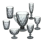 Klaasikomplekt Relaxdays 10036051.0, 7-osaline, Hall, 19,5 &times; 19,5 &times; 14 cm