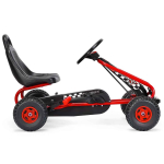 Laste pedaaliga kart 92x50x53cm, musta/punase v&auml;rvi