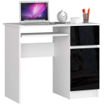 Arvutilaud PIKSEL, parempoolne, valge/must, 90 &times; 77 &times; 50 cm
