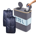 Pudelite sorteerimiskonteiner Relaxdays, 2 sektsiooni, 170 l, Hall, 57 &times; 80 &times; 37 cm