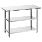K&ouml;&ouml;gi t&ouml;&ouml;laud VEVOR YH3-48, 2 riiulit ja 5 konksu, 1219 &times; 610 &times; 864 mm