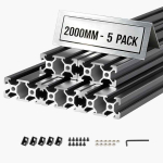 Alumiiniumist ekstrusioonprofiilid VEVOR 2040, 5 tk, Mustad, 20 &times; 40 &times; 200 cm