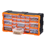 V&auml;ikeste detailide organiseerija VEVOR MJ1522A, 22 sahtlit, Must/oranž, 50,5 &times; 28 &times; 18 cm