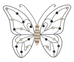 Seinakaunistuspaneel Butterfly, 39,5 &times; 33,5 &times; 1,5 cm