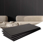 Akustilised puidust seinapaneelid, 23,6x47,2", MDF, must tamm