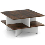 Kohvilaud 60x60x33cm, pruun/valge v&auml;rv