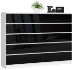 Kummut AKORD K160 CLP, 10 sahtlit, valge/must, 160 &times; 121 &times; 40 cm