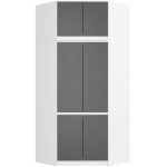 Nurgariidekapp AKORD S100, 6 ust, Valge/hall, 100/100 &times; 235 &times; 50 cm