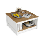Kohvilaud 80x80x45cm, valge/heledat pruuni v&auml;rvi