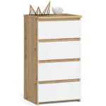 Kummut CL4, 4 sahtlit, valge/pruun, 40 &times; 74 &times; 35 cm