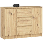Kummut K100, 2 ust ja 3 sahtlit, pruun, 101 &times; 76 &times; 35 cm