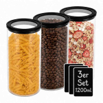 Toidu s&auml;ilituspurkide komplekt Relaxdays 10053656.0, 3 tk, 1200 ml tk, &Oslash; 10 &times; 18 cm