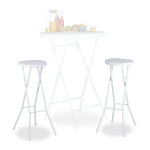 Baaritool Relaxdays BASTIAN, 1 tk, Valge, 32,5 &times; 80 &times; 29 cm