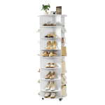 P&ouml;&ouml;rlev jalatsiriiul VEVOR OY-XZXJ-08-7, 7 riiulit, 28 paari, Valge, 58,8 &times; 164,6 &times; 58,8 cm