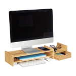Monitori alus koos hoiukastidega 12x70x19cm., helepruuni v&auml;rvi