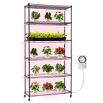 6-astmeline metallist taimeriiul 150W t&auml;isspektriga lambiga, 180 cm, rataste ja taimeriga
