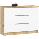 Kummut K100, 2 ust ja 3 sahtlit, pruun ja valge, 101 &times; 76 &times; 35 cm