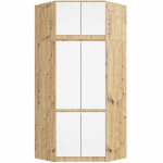 Nurgariidekapp S100, 6 ust, tamme/valge, 100 &times; 235 &times; 50 cm