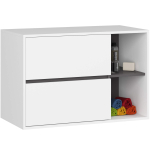 Vannitoa seinakapp VAMI W90, 2 sahtlit, valge/hall, 90 &times; 60 &times; 45,5 cm