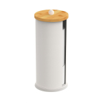 Tualettpaberihoidik Relaxdays 10051556_49, 3 rulli, Valge/helepruun, &Oslash; 14,5 &times; 49 cm