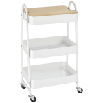 K&ouml;&ouml;gik&auml;ru Homcom 45x31x79,4cm, valge/heledat pruuni v&auml;rvi