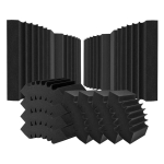 Akustilised isekleepuvad vahtpaneelid, mustad, 16,5x6,3x12 tolli, 4 tk.