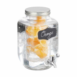 Joogidosaator Relaxdays, puuviljasisestusega, 4 l, Must/h&otilde;bedane/l&auml;bipaistev, 15 &times; 25 &times; 21 cm
