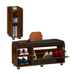 Esikupink Relaxdays 10051179_1509, komplekt, kuni 6 paari, 2 uksega sektsiooni, avatud riiuliga, 100 &times; 48,5 &times; 35,5 cm
