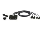 KVM-l&uuml;liti Aten CS22HF, 2 pordiga, 6,65 &times; 8,24 &times; 2,52 cm