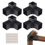 Pergola puidust tala kinnituskomplekt, 10,2x10,2 cm, 4 tk, 3-suunalised nurgakinnitused